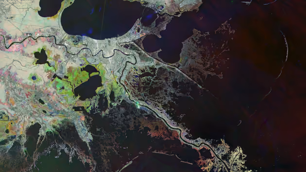 Satellite image of the Mississippi river