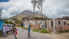 People in the street in Imizamo Yethu township in South Africa