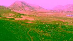 mineralized caldera crater at Rodalquilar, viewing towards the east