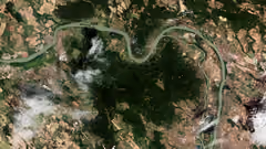 Satellite view of the Danube river