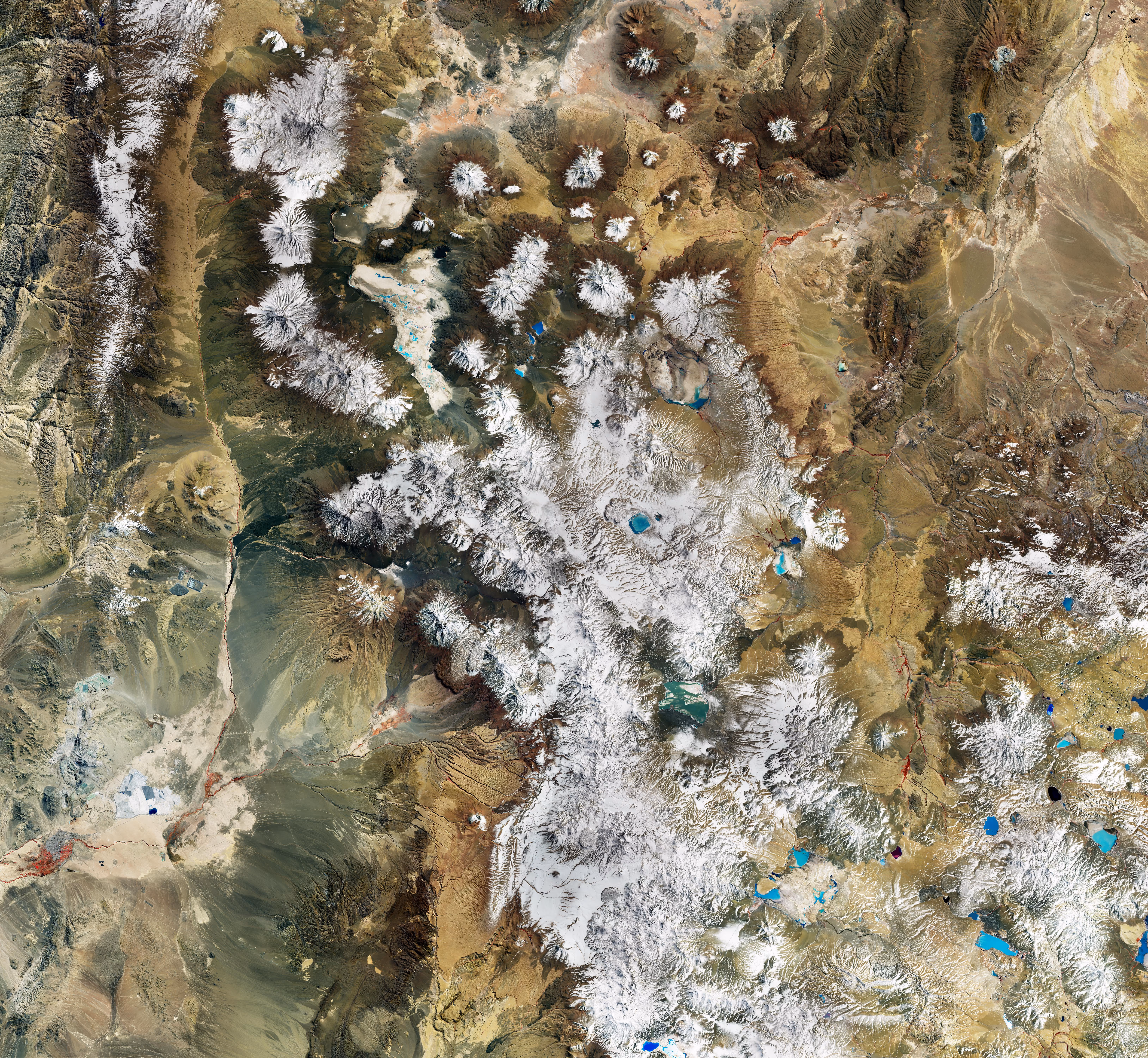 Satellite image of an area of the Andean Altiplano in southern Bolivia