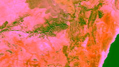 Land mass viewed from space
