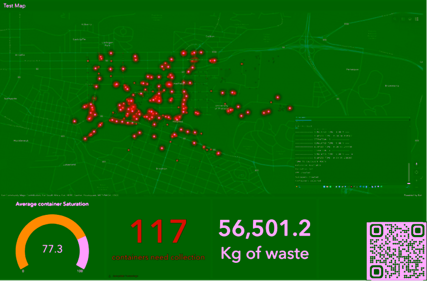 Figure 3: Waste generation simulation (hour 6: the step before route calculation)