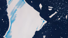 A satellite view of A23a iceberg off Antarctica