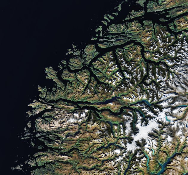 Satellite image of western Norway