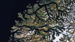 A satellite image of western Norway