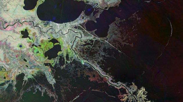 Satellite image of the Mississippi river