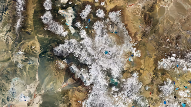 Satellite image of an area of the Andean Altiplano in southern Bolivia