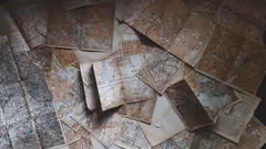 a collection of paper maps