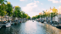 a canal in Amsterdam