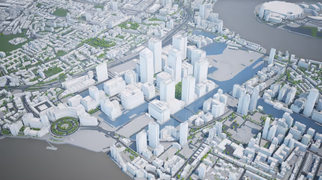 3D model of Isle of Dogs, London