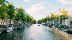 a canal in Amsterdam