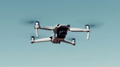 A flying drone in the sky