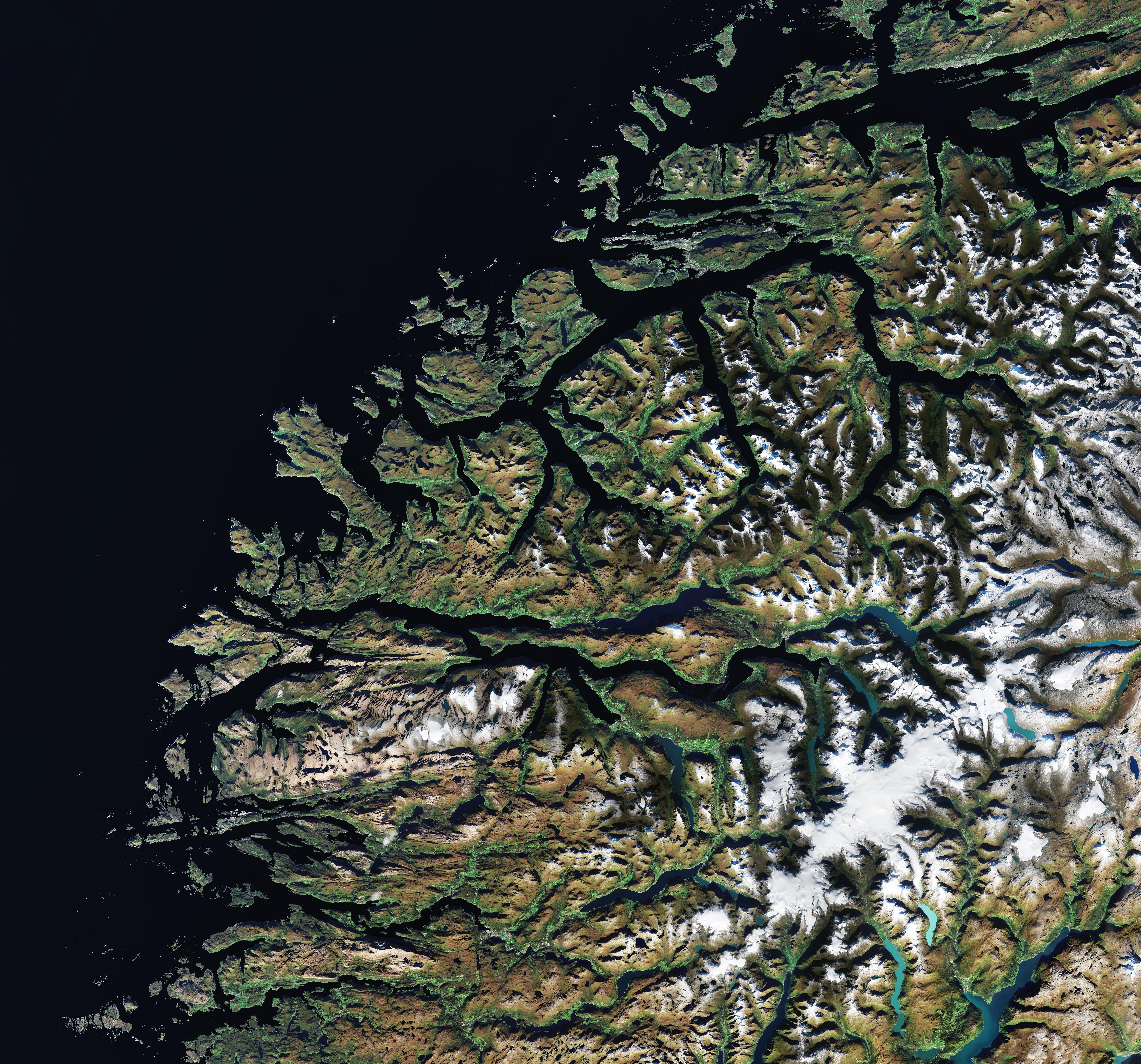 Satellite image of western Norway