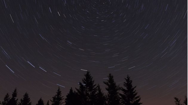 A long exposure of the night sky