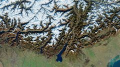Satellite view of Northern Italy