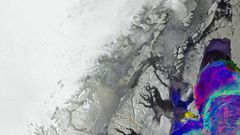 Radar image of northeastern Greenland