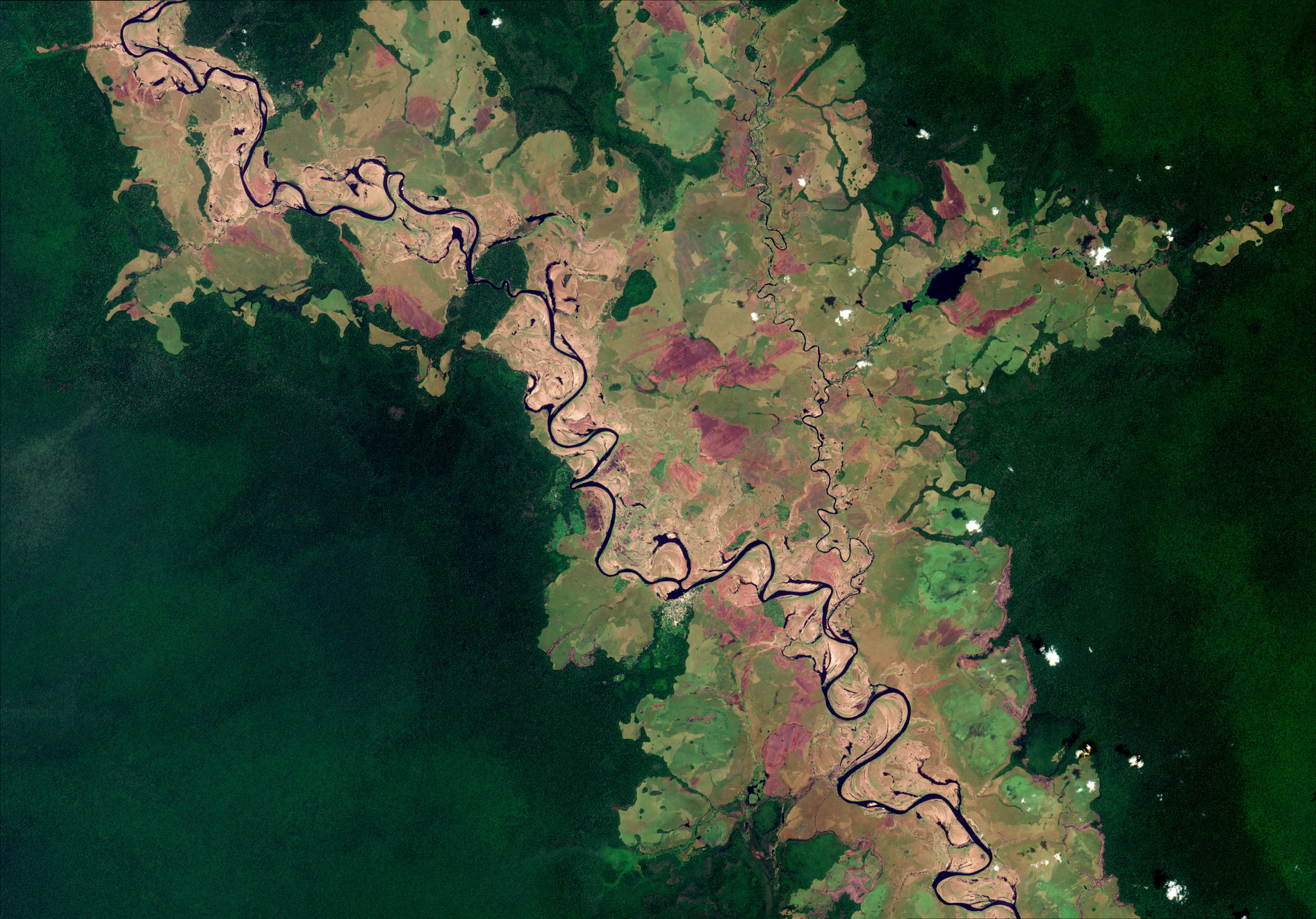 Satellite image of Likouala-Aux-Herbes river Congo