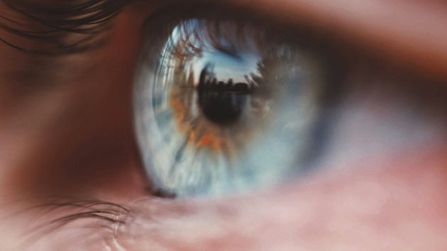 close up of human eye from the side