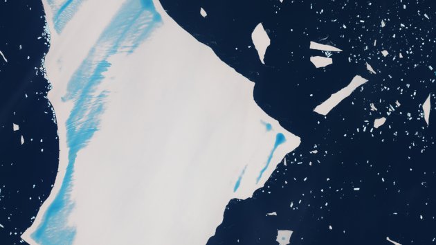 A satellite view of A23a iceberg off Antarctica