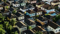 aerial shot of housing