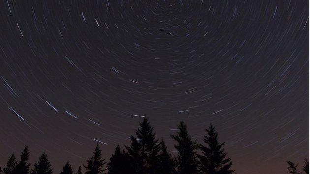 A long exposure of the night sky