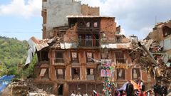 A photo taken after the earthquake in Nepal in 2015.